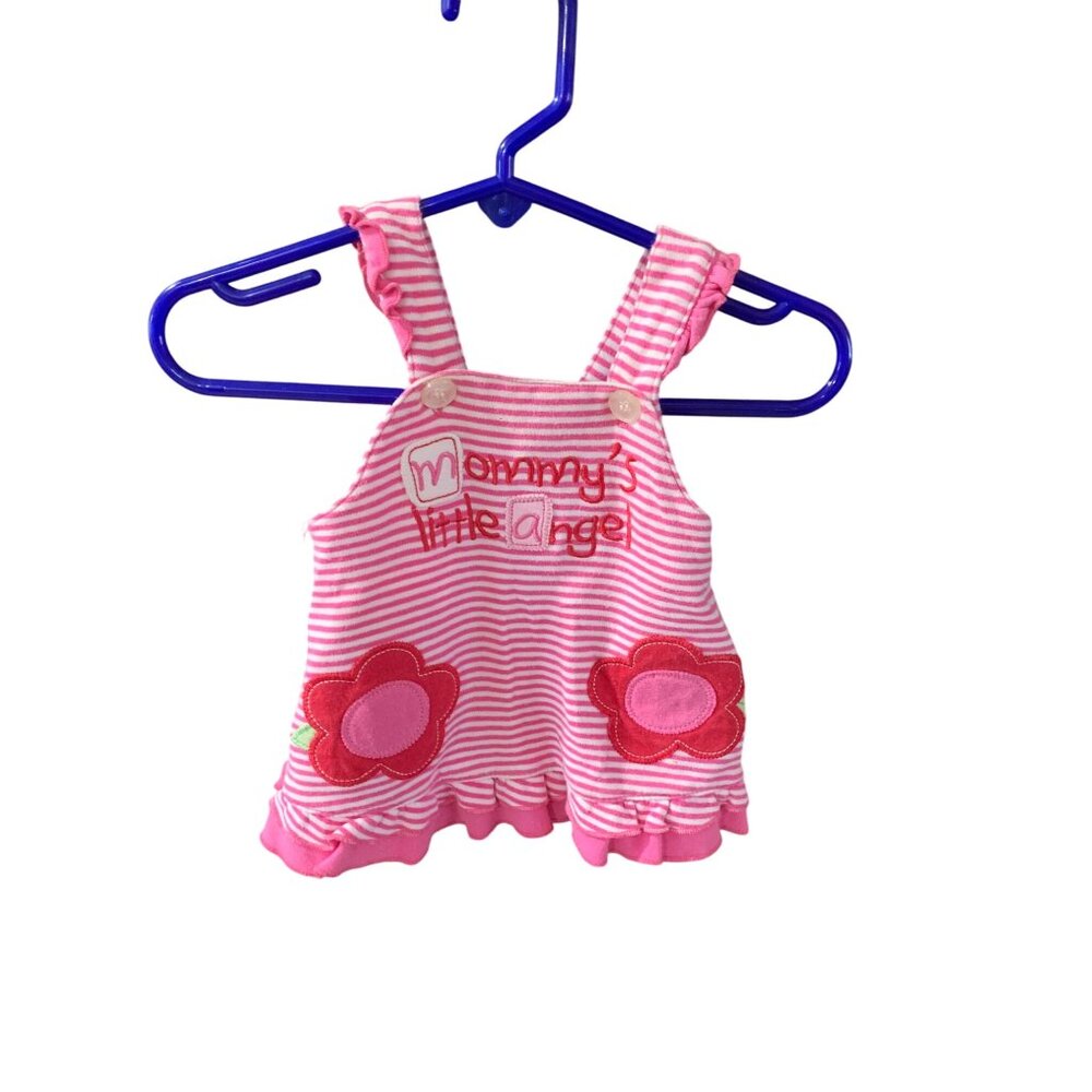 Wishes and Kisses Girls Infant Baby Size 0 3 Months pink striped Tank Sun Dress